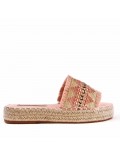 Slipper in mixed materials for women