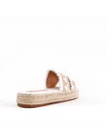 Slipper in mixed materials for women