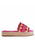 Slipper in mixed materials for women