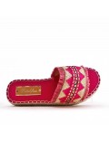 Slipper in mixed materials for women