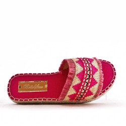 Slipper in mixed materials for women