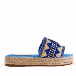 Slipper in mixed materials for women