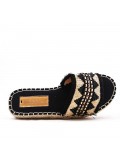 Slipper in mixed materials for women