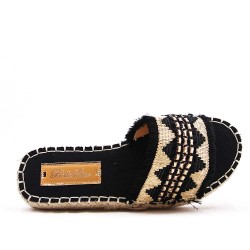 Slipper in mixed materials for women