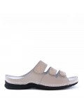 Comfort sandal in faux leather