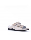 Comfort sandal in faux leather