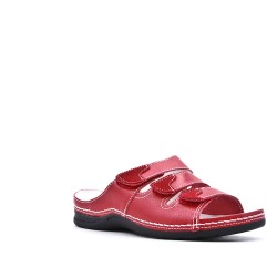 Comfort sandal in faux leather