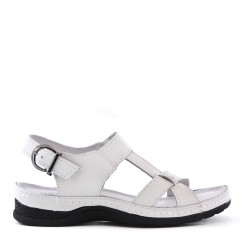 Comfort sandal in faux leather