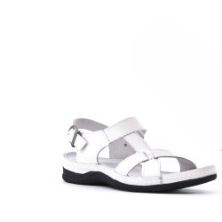 Comfort sandal in faux leather