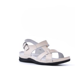 Comfort sandal in faux leather