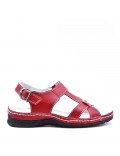 Comfort sandal in faux leather