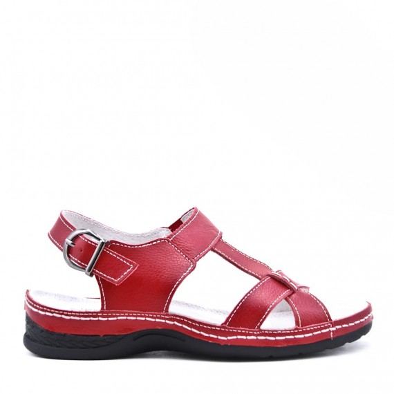 Comfort sandal in faux leather