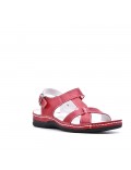 Comfort sandal in faux leather