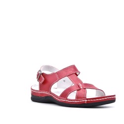 Comfort sandal in faux leather