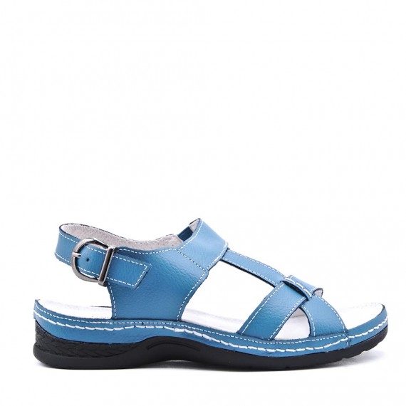 Comfort sandal in faux leather