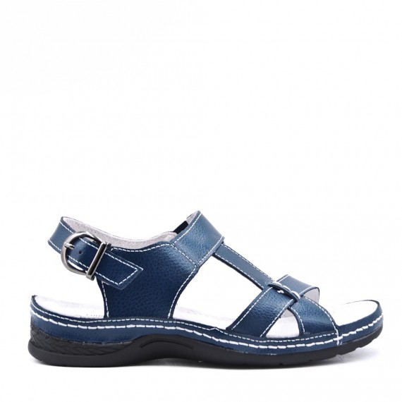 Comfort sandal in faux leather