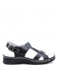 Comfort sandal in faux leather