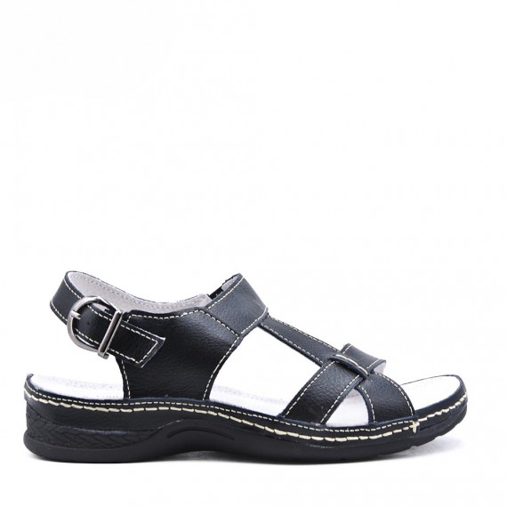 Comfort sandal in faux leather