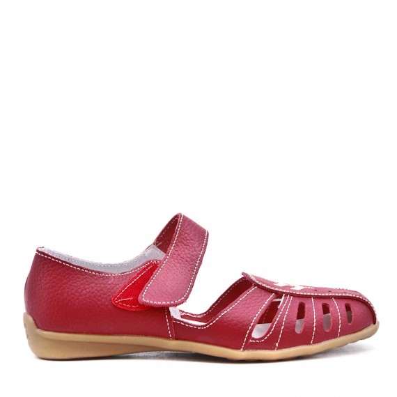 Comfort sandal in faux leather