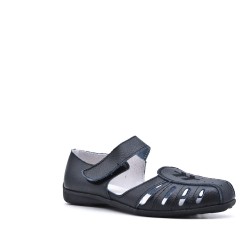 Comfort sandal in faux leather