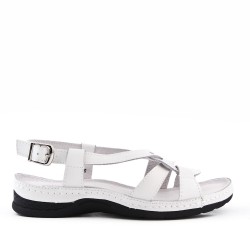 Comfort sandal in faux leather