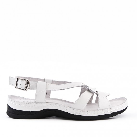 Comfort sandal in faux leather