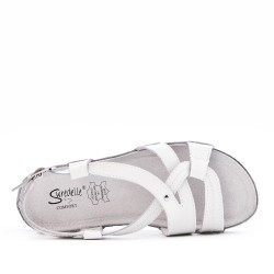 Sandale comfort en simili cuir