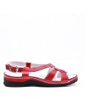 Comfort sandal in faux leather