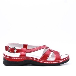 Comfort sandal in faux leather