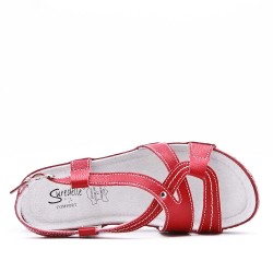 Sandale comfort en simili cuir