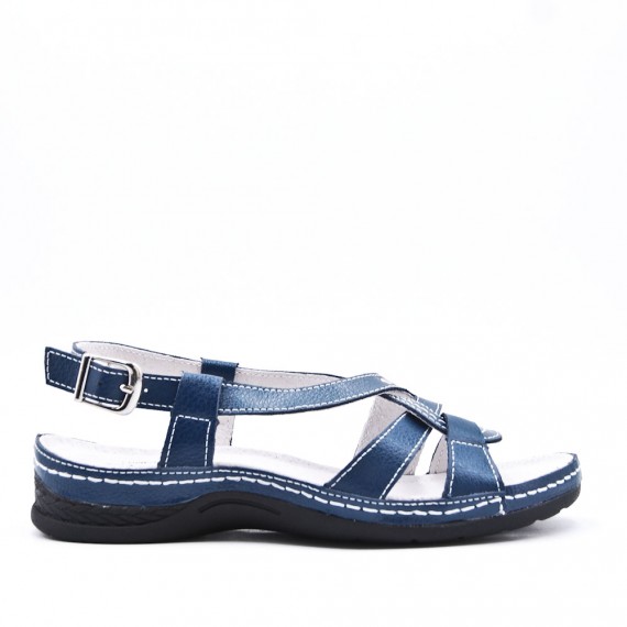 Comfort sandal in faux leather