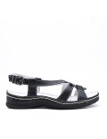 Comfort sandal in faux leather