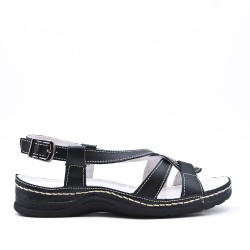 Comfort sandal in faux leather