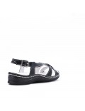 Comfort sandal in faux leather