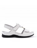 Comfort sandal in faux leather