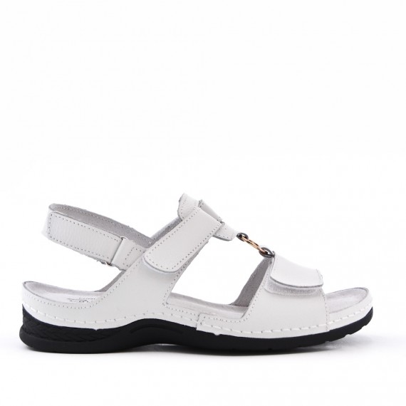 Comfort sandal in faux leather