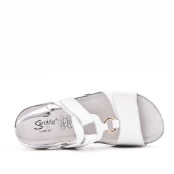 Comfort sandal in faux leather