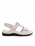 Comfort sandal in faux leather