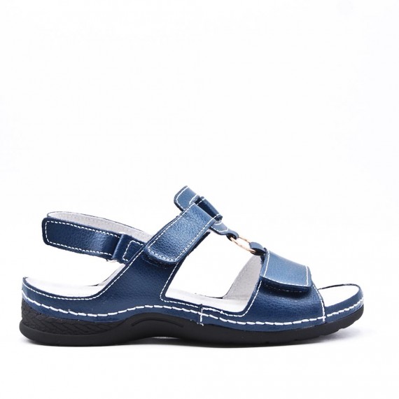 Comfort sandal in faux leather