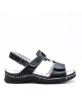 Comfort sandal in faux leather