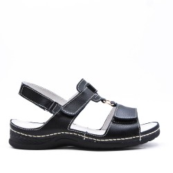 Comfort sandal in faux leather