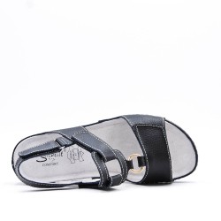 Comfort sandal in faux leather