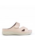 Comfort sandal in faux leather