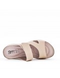 Comfort sandal in faux leather