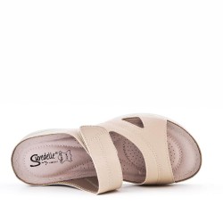 Sandale comfort en simili cuir