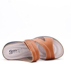 Comfort sandal in faux leather