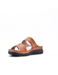 Comfort sandal in faux leather