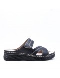 Comfort sandal in faux leather