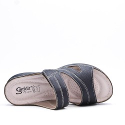 Comfort sandal in faux leather