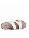 Comfort sandal in faux leather